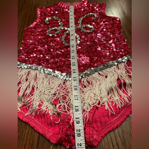 Pink sequin majorette uniform - Picture 7 of 9